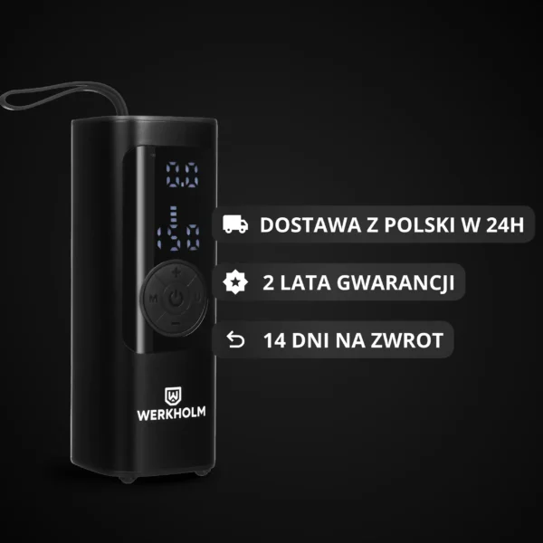 Kompresor samochodowy WERKHOLM AirVolt + zestaw końcówek